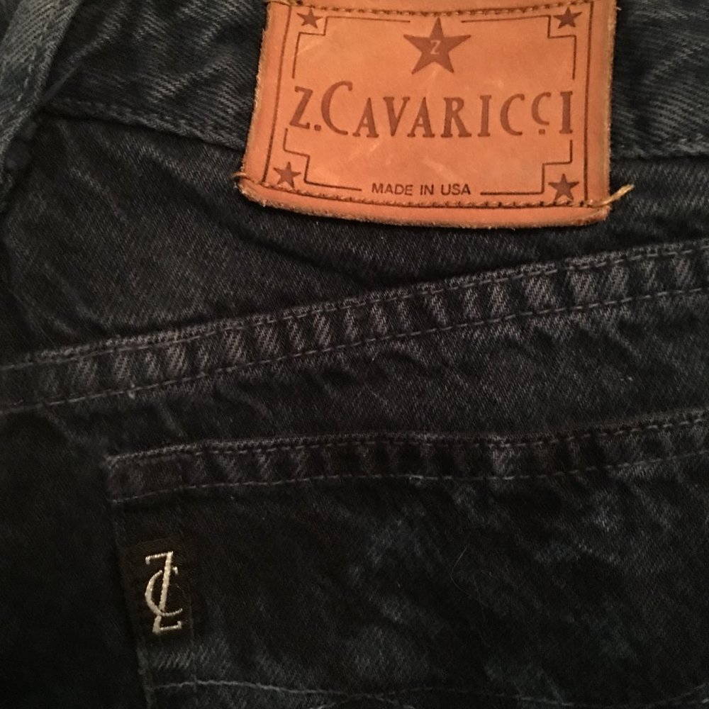 Z Cavaricci Blue Patterned Denim Jeans Size 30